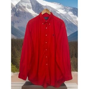 Ralph Lauren Corduroy‎ Blake Shirt Men XL Red Long Sleeve Christmas Cabincore